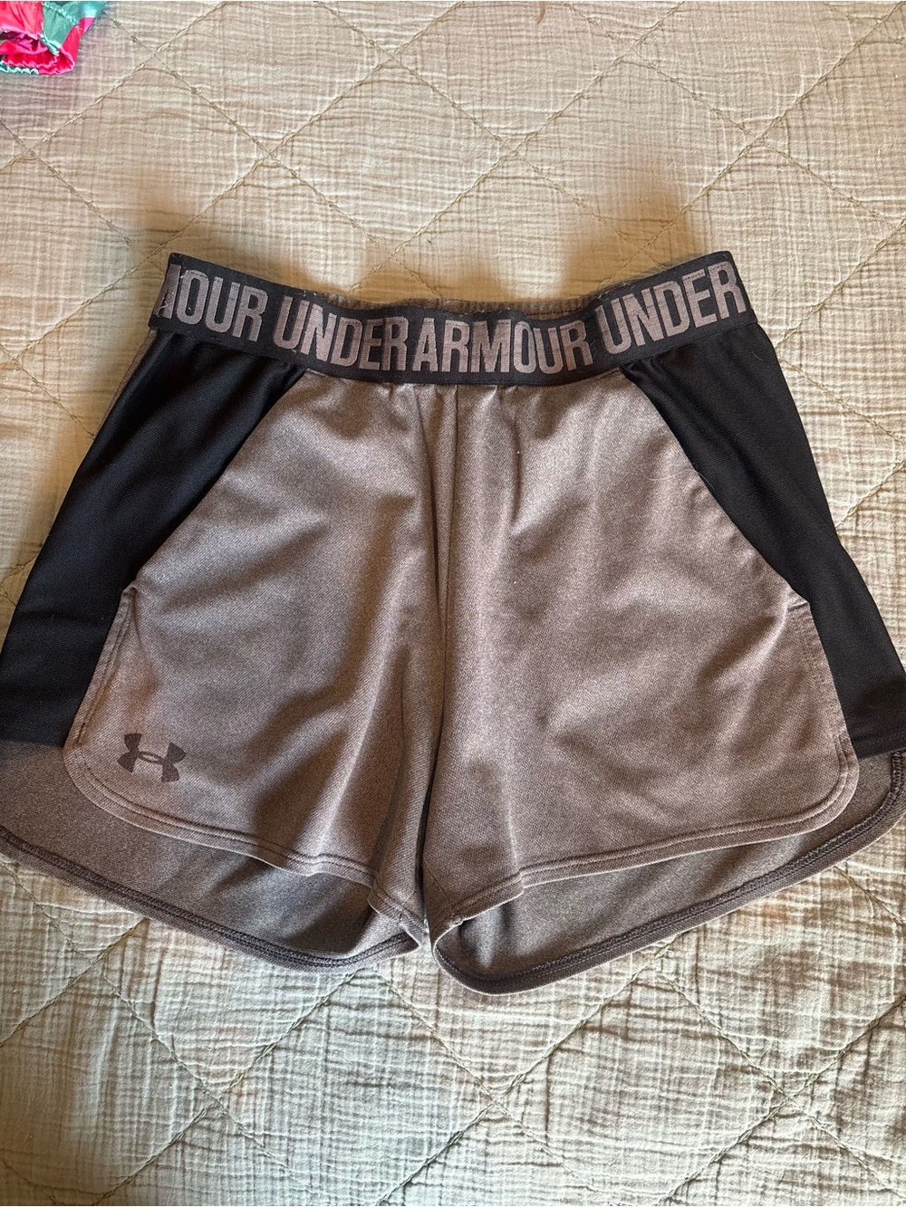 Under Armour Women's Gray and Black Athletic Shorts